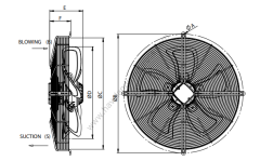 BVN Bahçıvan Sfx-6m 500b Güçlendirilmiş Aksiyel Soğutma Fan/Monofaze/Üfleyici [6240m³/h]